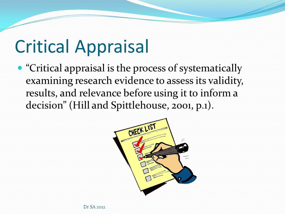 Critical Appraisal: A Checklist